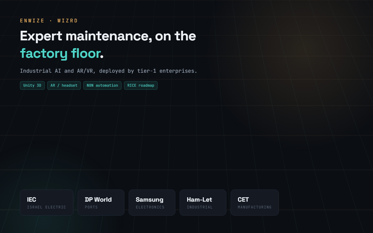 Enwize WIZRD industrial AI platform, enterprise customers