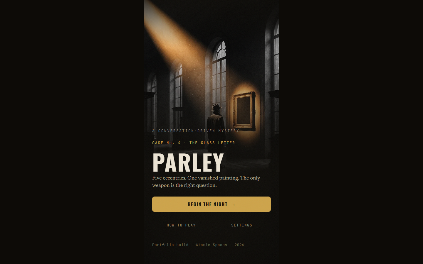 Parley noir title screen